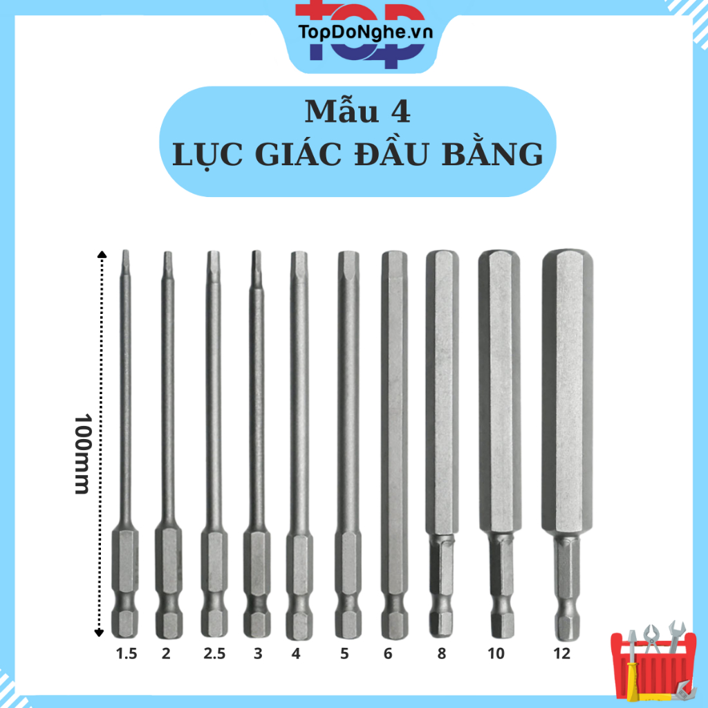 Bộ đầu mũi lục giác hoa thị và đầu lục giác đầu bằng có nam châm từ tính
