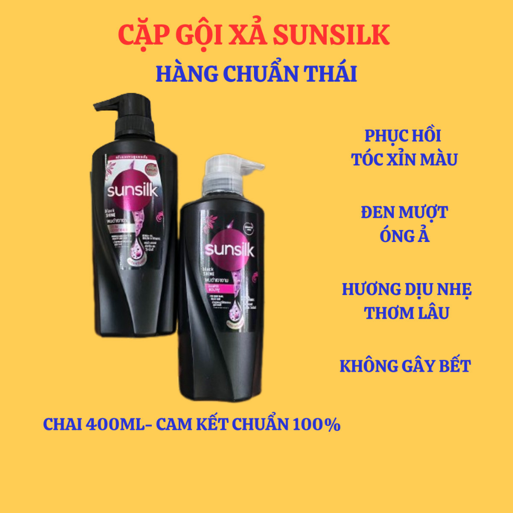 Dầu Gội Xả Sunsilk Đen Thái Lan, Dầu Gội Sunsilk Dầu Xả Sunsilk Hàng Chính Hãng Giúp Tóc Óng Ả Mềm Mượt Thơm Lâu