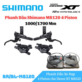 Phanh Dầu Xe Đạp Shimano Deore XT M8120 4 Piston Má Phanh Tản Nhiệt Chính Hãng  800/1500 Mm Dành Cho Xe Đạp MTB