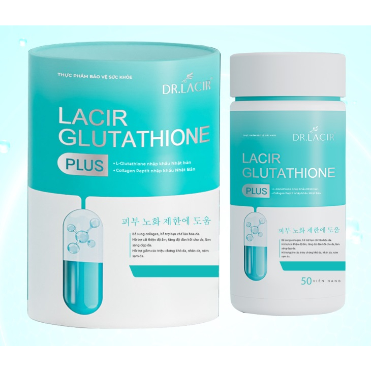 Viên uống trắng da hỗ trợ giảm nám dr lacir glutathione plus