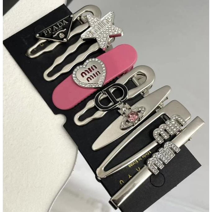 Set 7 Kẹp Tóc Hình Trái Tim Đính Đá Thời Trang Cho Nữ Y2K