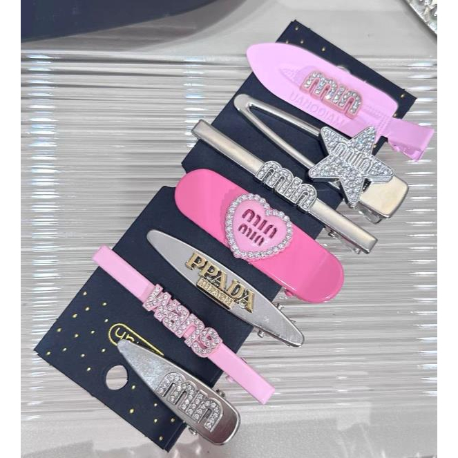 Set 7 Kẹp Tóc Hình Trái Tim Đính Đá Thời Trang Cho Nữ Y2K