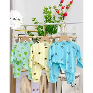Bộ thun lạnh dài tay Avaler cho bé chất đẹp mát họa tiết