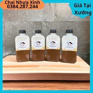 Chai dẹp vai ngang 330ml kèm nắp chất nhựa PET