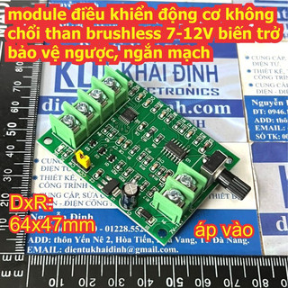 Module điều khiển động cơ không chổi than brushless 7-12V biến trở, bảo vệ ngược, ngắn mạch kde4578