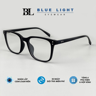 Gọng Kính Cận, Kính Mắt Giả Cận Nam Nữ BLUE LIGHT, Chống Ánh Sáng Xanh, Vuông To Đen Nhám Gọng Dẻo