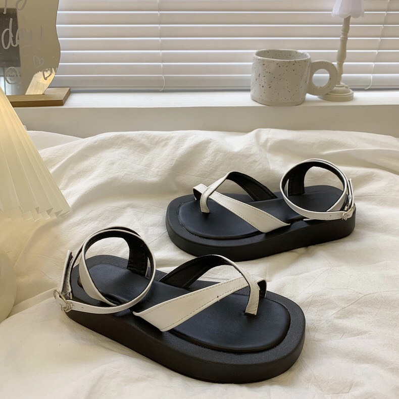 Sandal nữ xỏ ngón dây mảnh quấn 1 vòng quanh chân đế 3cm xinh xắn