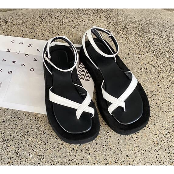 Sandal nữ xỏ ngón dây mảnh quấn 1 vòng quanh chân đế 3cm xinh xắn