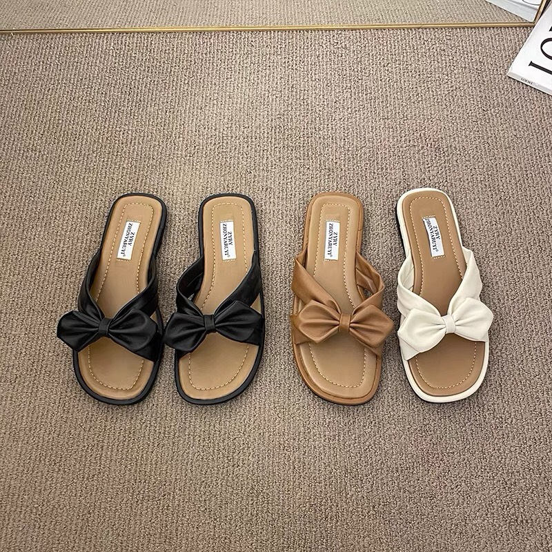 Dép lê NƠ 3 màu đế bánh mì chống trơn trượt MSP2089V