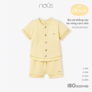Bộ cài thẳng cộc Nous kẻ vàng caro nhỏ cho bé trai, bé gái (Size 3-18M)
