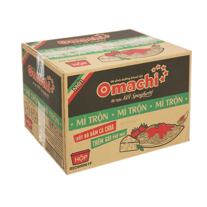 Thùng 12 hộp mì trộn Omachi xốt Spaghetti 105g