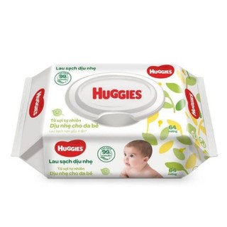 2 gói giấy ướt huggies dịu nhẹ 64 tờ cho bé