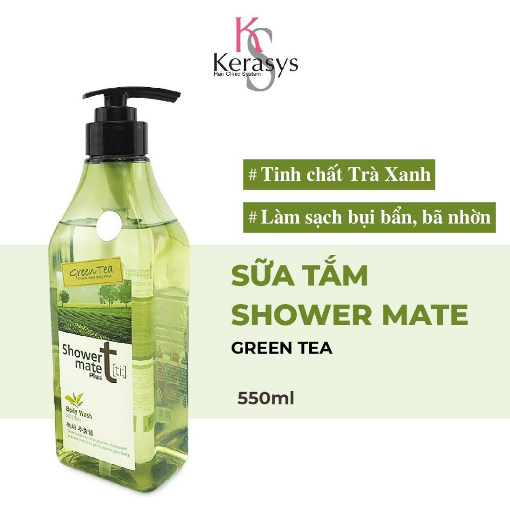 Sữa tắm cao cấp Hàn Quốc Shower Mate Green Tea tinh chất trà xanh tươi mát 550ml