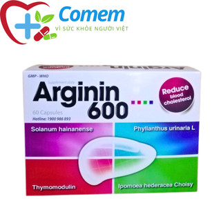 ARGININ 600 HỘP 60 VIÊN- BỔ GAN, GIẢI ĐỘC TĂNG CƯỜNG CHỨC NĂNG GAN, BẢO VỆ TẾ BÀO GAN