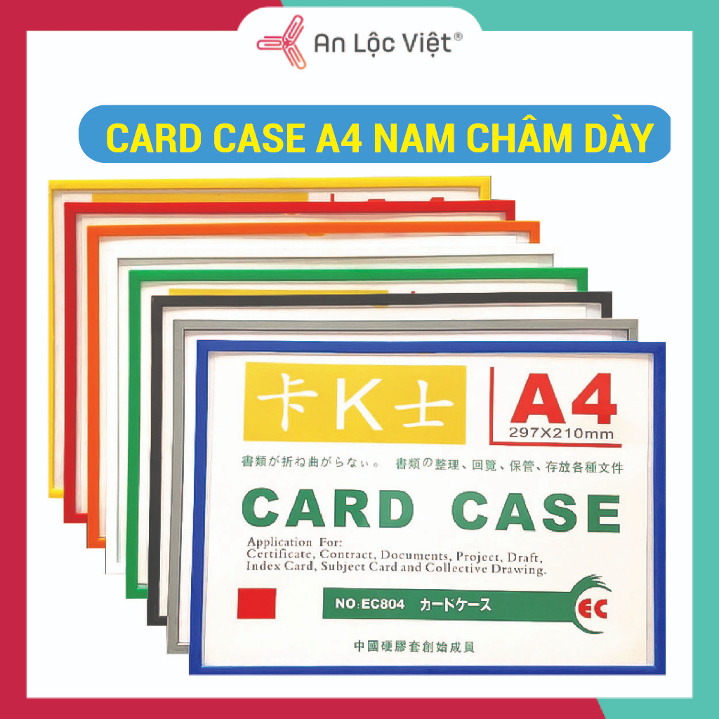 [GIÁ RẺ SẬP SÀN] Card Case A4 Nam Châm Dày Sanqi - Telun, nhựa PVC trong suốt, mặt sau dán nam châm dẻo cực tiện dụng
