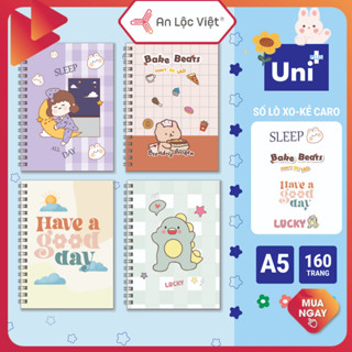   SET 4 CUỐN GỒM 4 MẪU CỰC HOT  Sổ lò xo A5 120 trang kem kẻ caro bìa cute giấy dày 70gsm màu kem chống lóa mắt. 