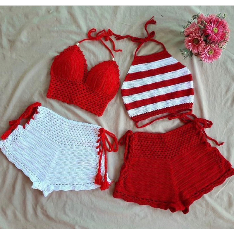 Set len móc nhiều màu crochet siêu đẹp- handmade