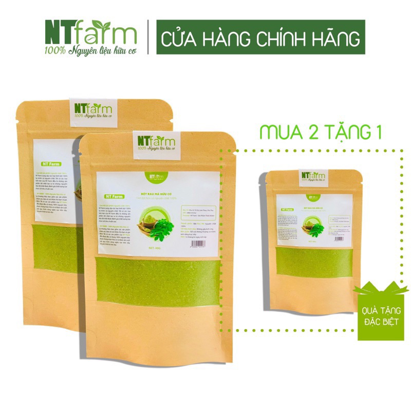Bột rau má NTFARM hữu cơ 100gr mua 2 tặng 1