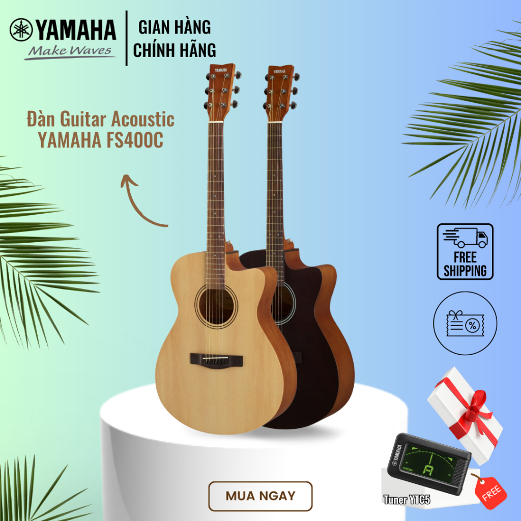Đàn Guitar Acoustic Yamaha FS400C - Thiết kế cutaway, nhỏ gọn, phù hợp cho người mới, phù hợp cho người mới bắt đầu chơi