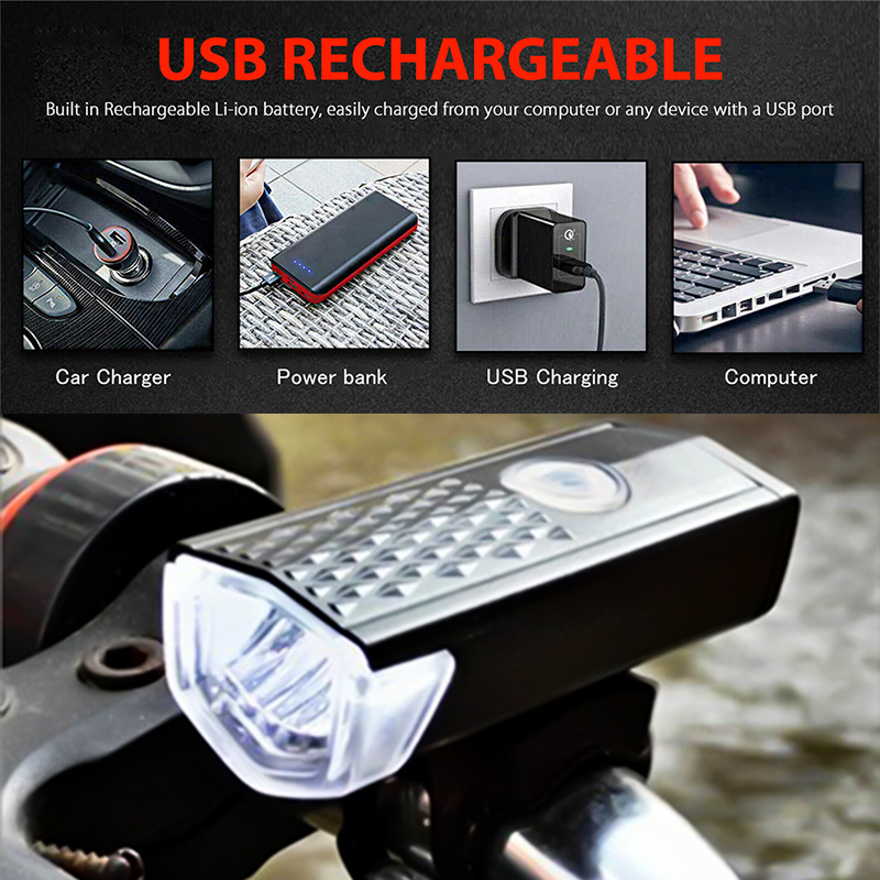 Đèn xe đạp thể thao USB  gắn đuôi xe đạp, Đèn xe đạp thế hệ mới nhiều chế độ sáng chống thấm nước