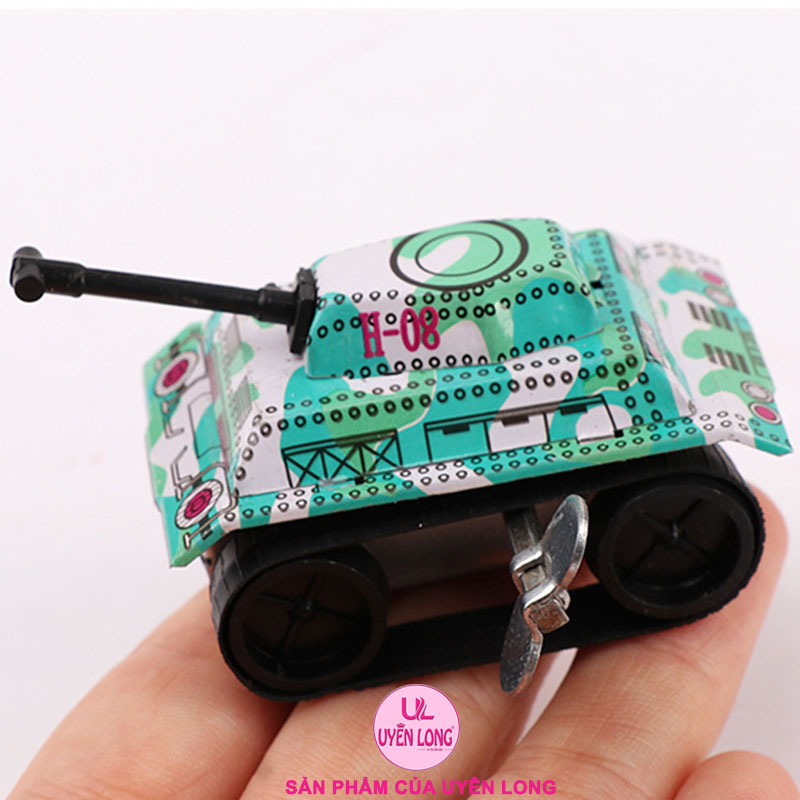 Xe Tăng Bằng Kim Loại Mini Bánh Xích Vặn Cót Không Dùng Pin, Đồ Chơi Hoài Cổ, Mang Lại Nhiều Cảm Xúc Và Ký Ức Tuổi Thơ
