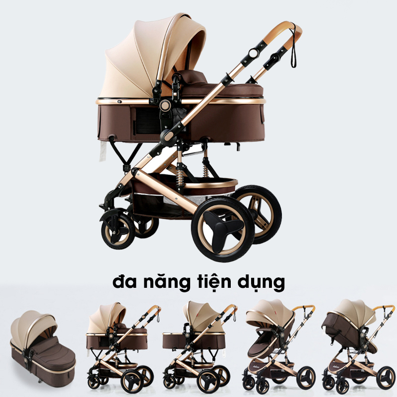 Xe đẩy em bé sơ sinh HOPE cao cấp gấp gọn hai chiều đa tính năng cho bé, xe đẩy giảm xóc kép - Bảo hành 3 năm