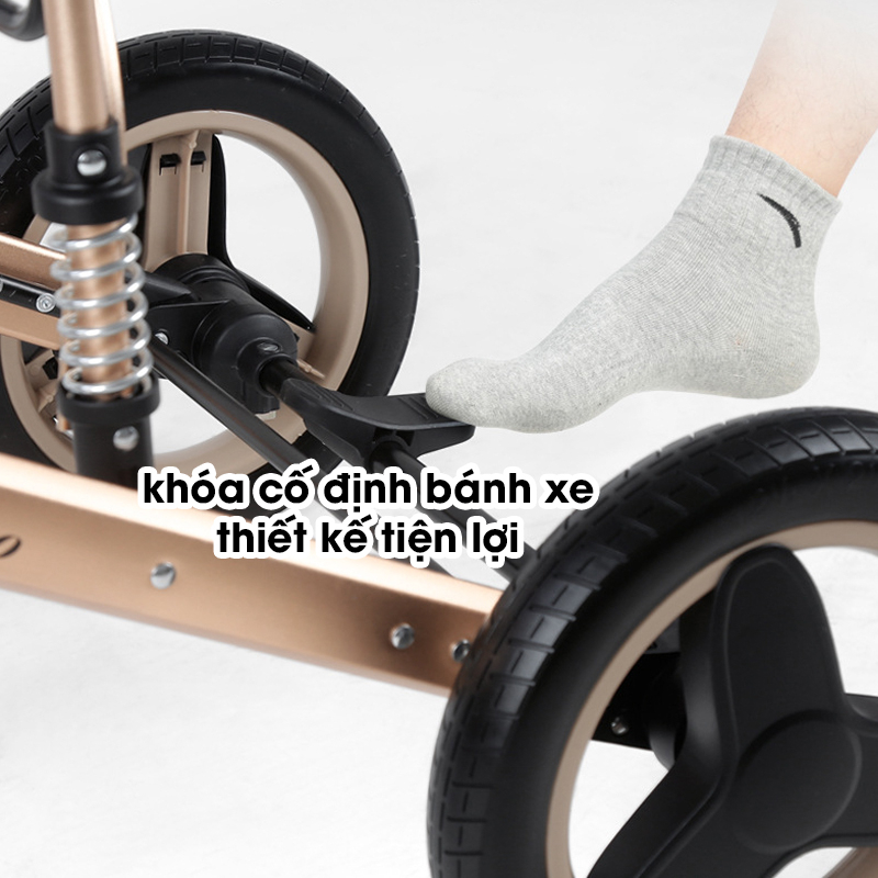 Xe đẩy em bé sơ sinh HOPE cao cấp gấp gọn hai chiều đa tính năng cho bé, xe đẩy giảm xóc kép - Bảo hành 3 năm