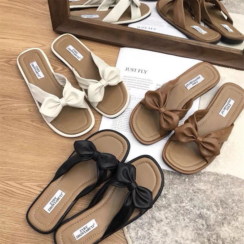 Dép lê NƠ 3 màu đế bánh mì chống trơn trượt MSP2089V