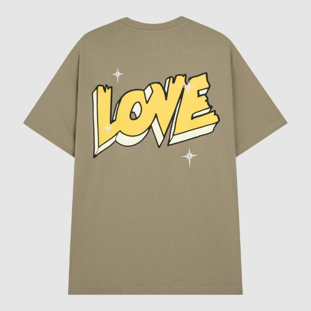 Áo thun Kiss Love INSIDEMEN form rộng áo đôi nam nữ couple chất vải cotton in graphic dễ thương ITS047S3