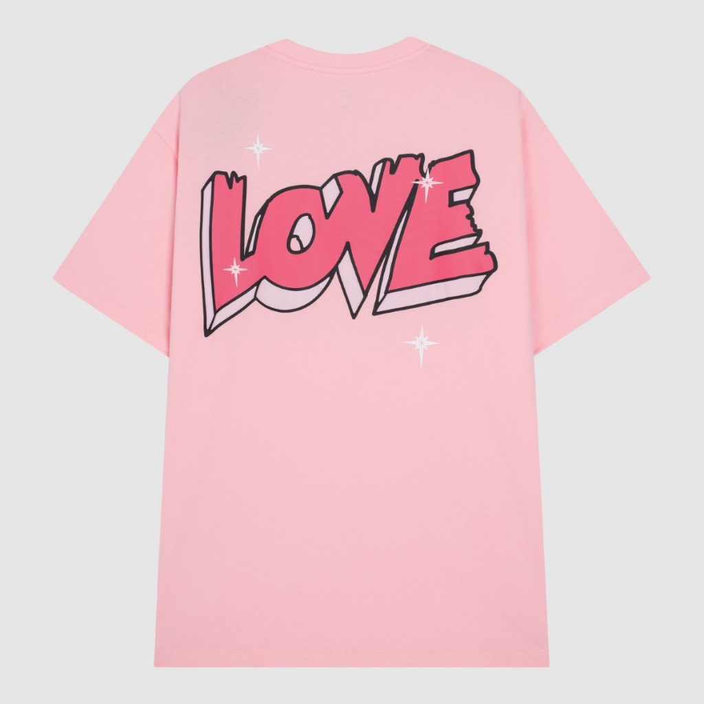 Áo thun Kiss Love INSIDEMEN form rộng áo đôi nam nữ couple chất vải cotton in graphic dễ thương ITS047S3