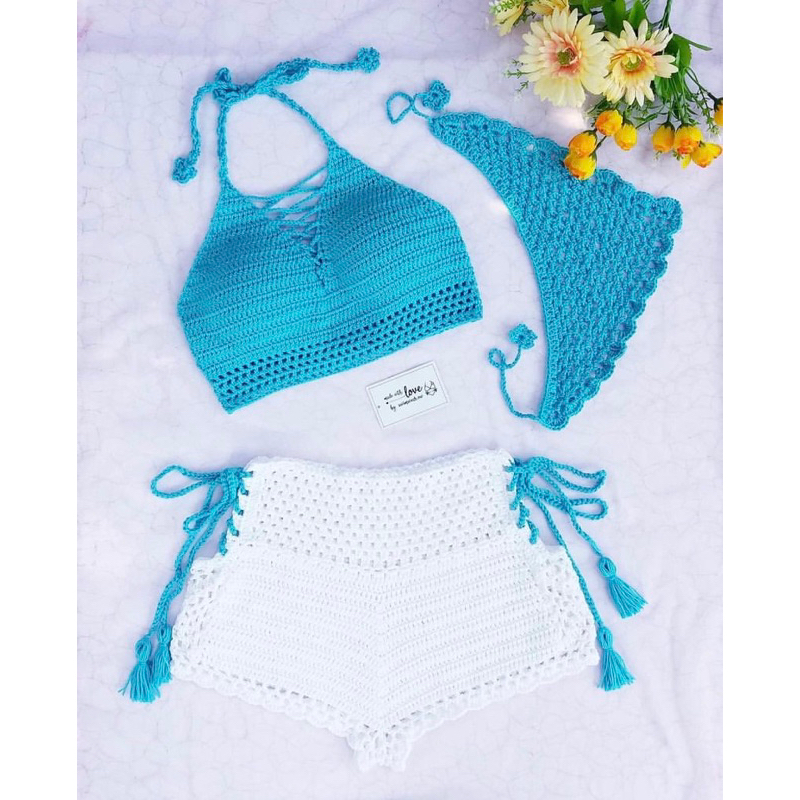 Set len móc nhiều màu crochet siêu đẹp- handmade