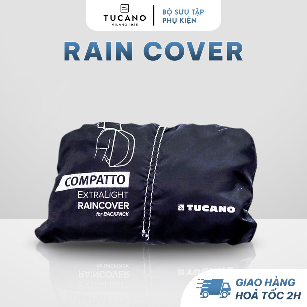 Túi trùm balo Tucano Rain Cover, bảo vệ balo khi trời mưa đi du lịch, cắm trại, thể thao ngoài trời