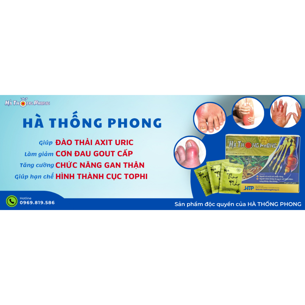 HÀ THỐNG PHONG - XUA TAN NỖI LO VỀ GÚT  -  GÚT CẤP, GÚT MẠN TÍNH, GIẢM AXIT URIC