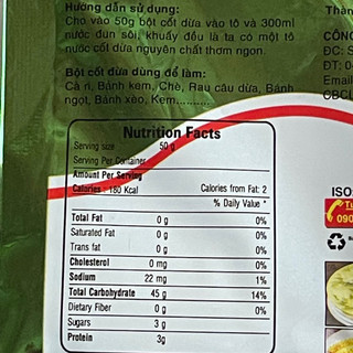 Bột cốt dừa Thành Phát gói 50g