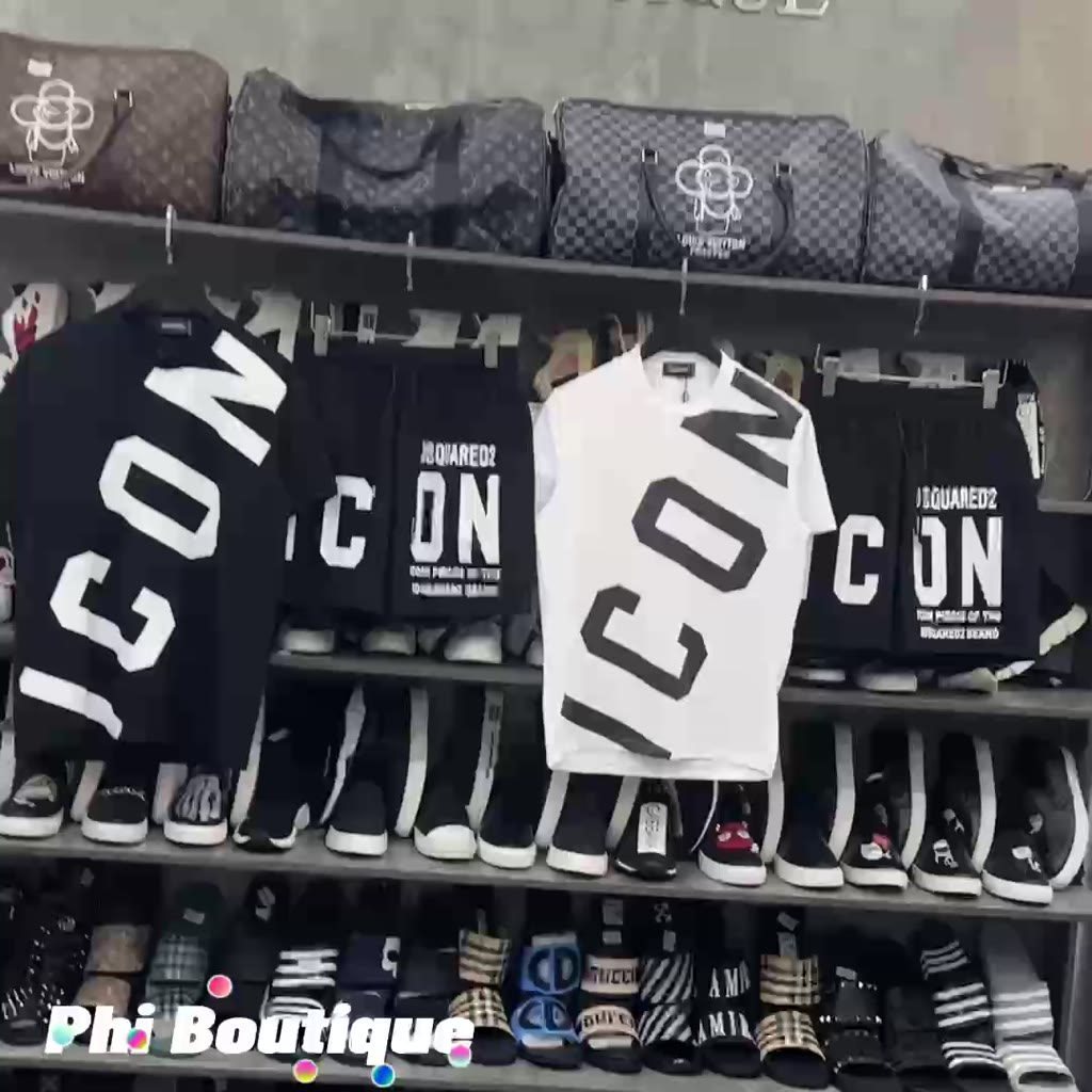 Bộ icon Chéo Chất Cotton Siêu Mát - Bộ Cộc Nam ICON Chữ Chéo _ hot trend 2023