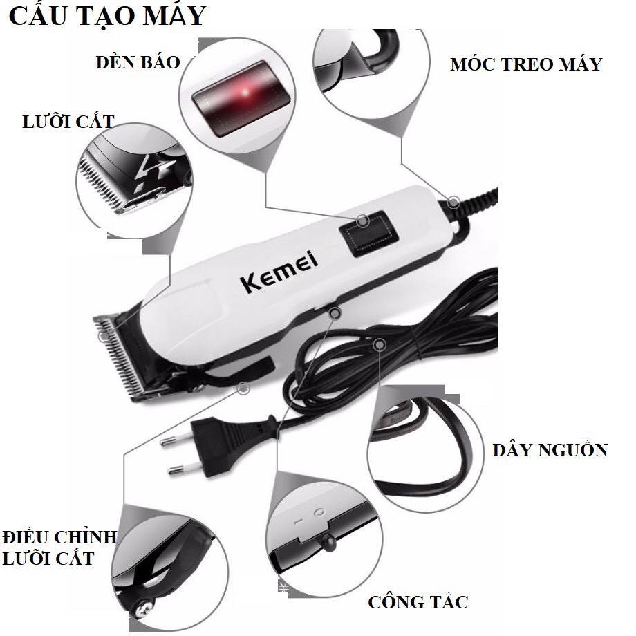 Tông Đơ Cắt Tóc Kemei KM-809A chuyên nghiệp, gia đình