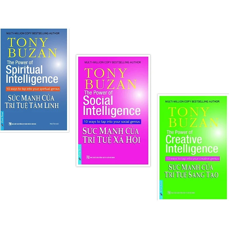 Combo Sách Tony Buzan (Sức mạnh của trí tuệ tâm linh + Sức mạnh của trí tuệ sáng tạo + Sức mạnh của trí tuệ xã hội)