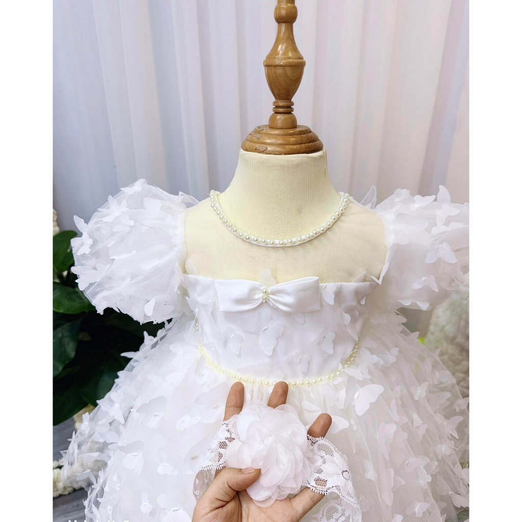 Váy công chúa đính cánh bướm cao cấp 4-14 kg ,Váy cho bé sơ sinh đầy tháng sinh nhật .