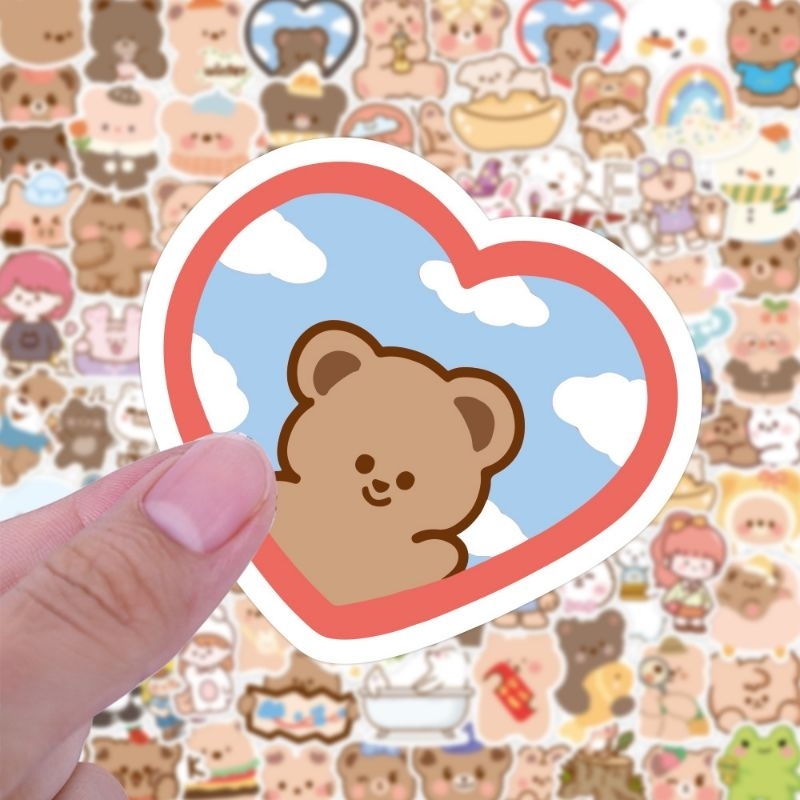 Bộ 100 miếng dán sticker cute chống thấm nước cho bé trang trí sách vở, bình nước, vali,... chất liệu decal PVC cao cấp