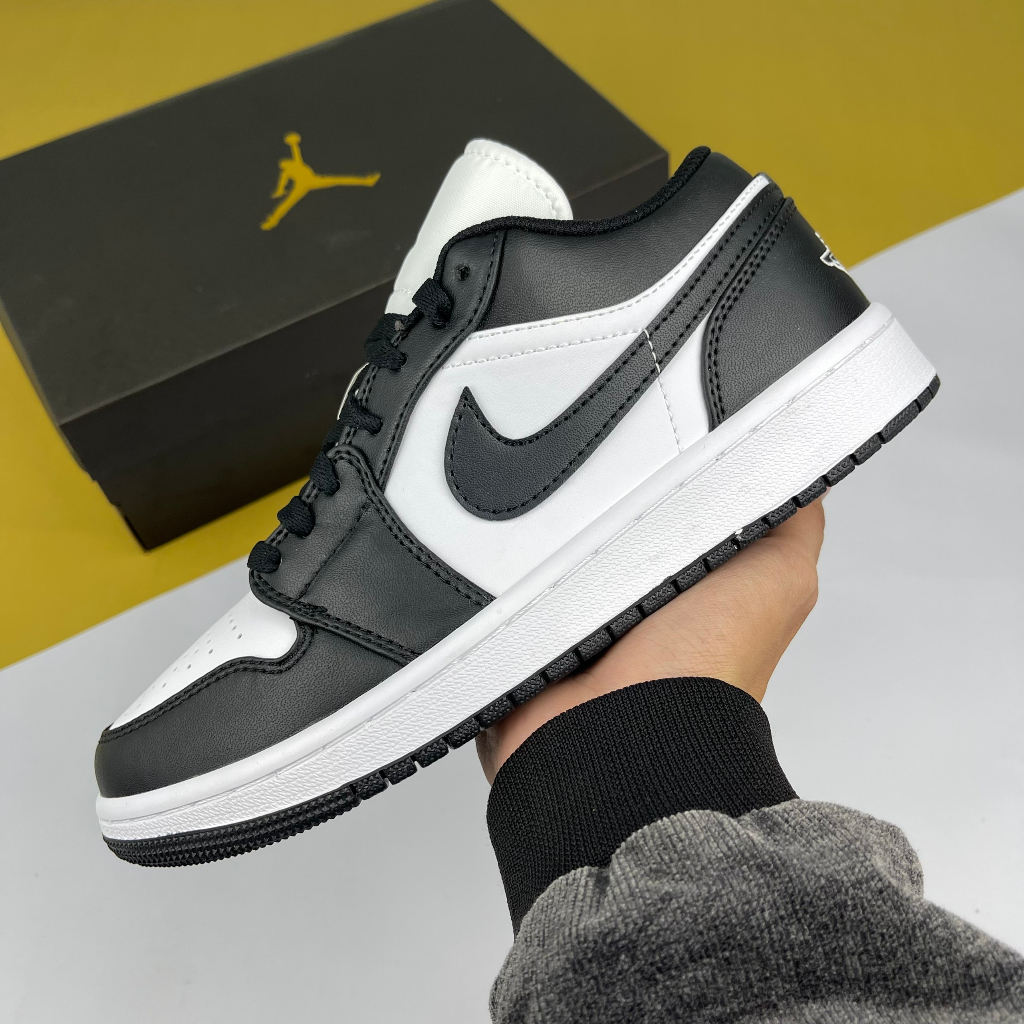 Giày JD1 Low Panda Black White, JD1 Thấp Đen Trắng Bản Da Cao Cấp - Than.Shoes