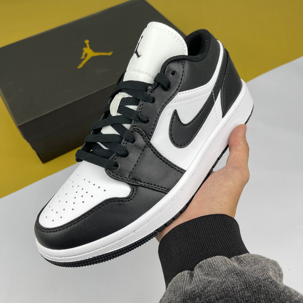 Giày JD1 Low Panda Black White, JD1 Thấp Đen Trắng Bản Da Cao Cấp - Than.Shoes