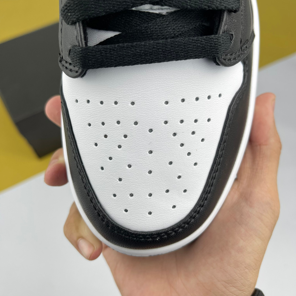 Giày JD1 Low Panda Black White, JD1 Thấp Đen Trắng Bản Da Cao Cấp - Than.Shoes