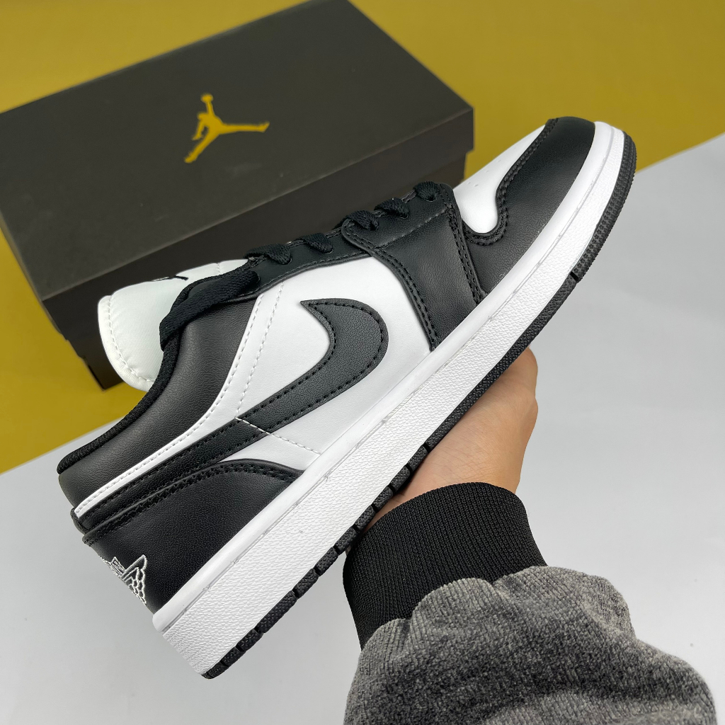 Giày JD1 Low Panda Black White, JD1 Thấp Đen Trắng Bản Da Cao Cấp - Than.Shoes