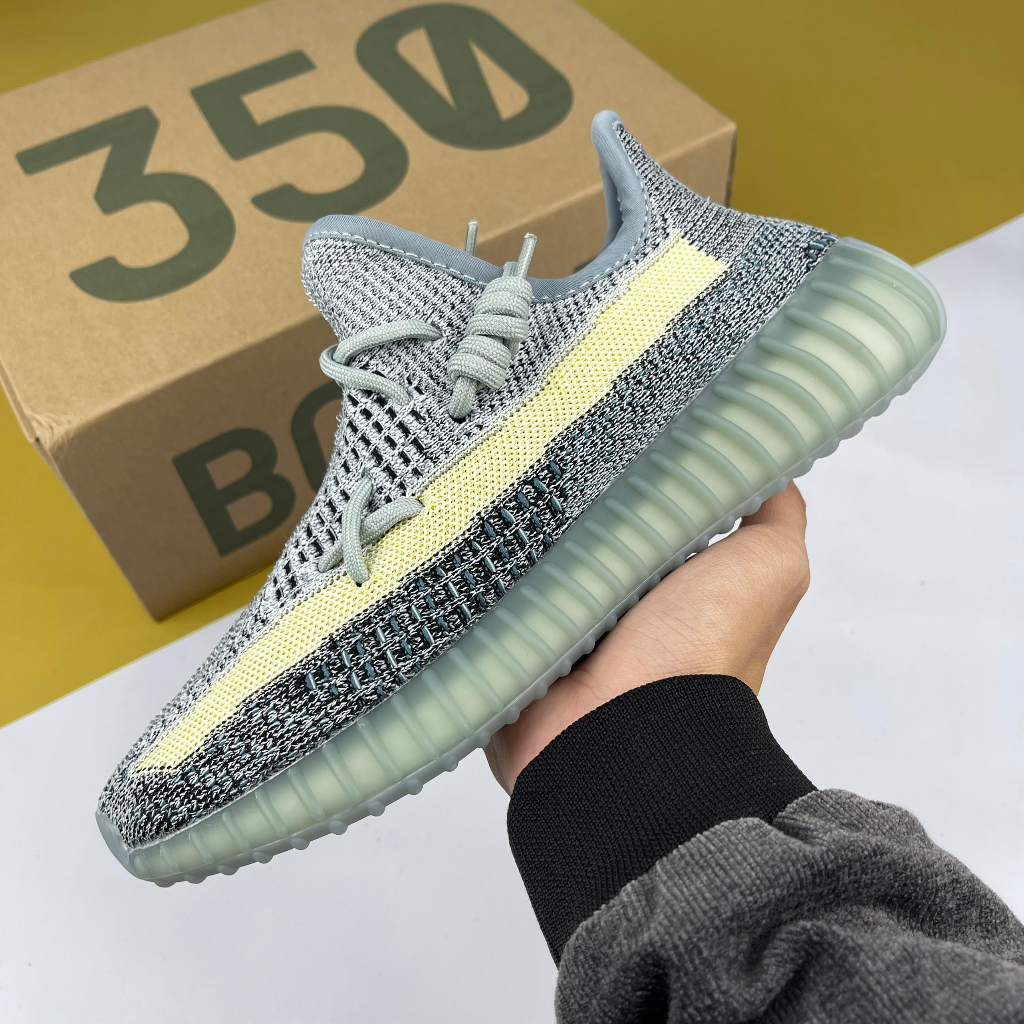 Giày Yz350 V2 Ash Blue, Yz 350 Xanh Rêu - Than.Shoes