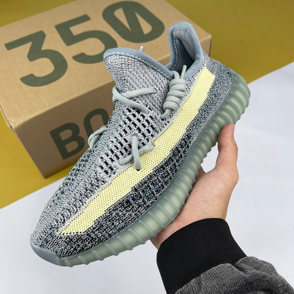 Giày Yz350 V2 Ash Blue, Yz 350 Xanh Rêu - Than.Shoes