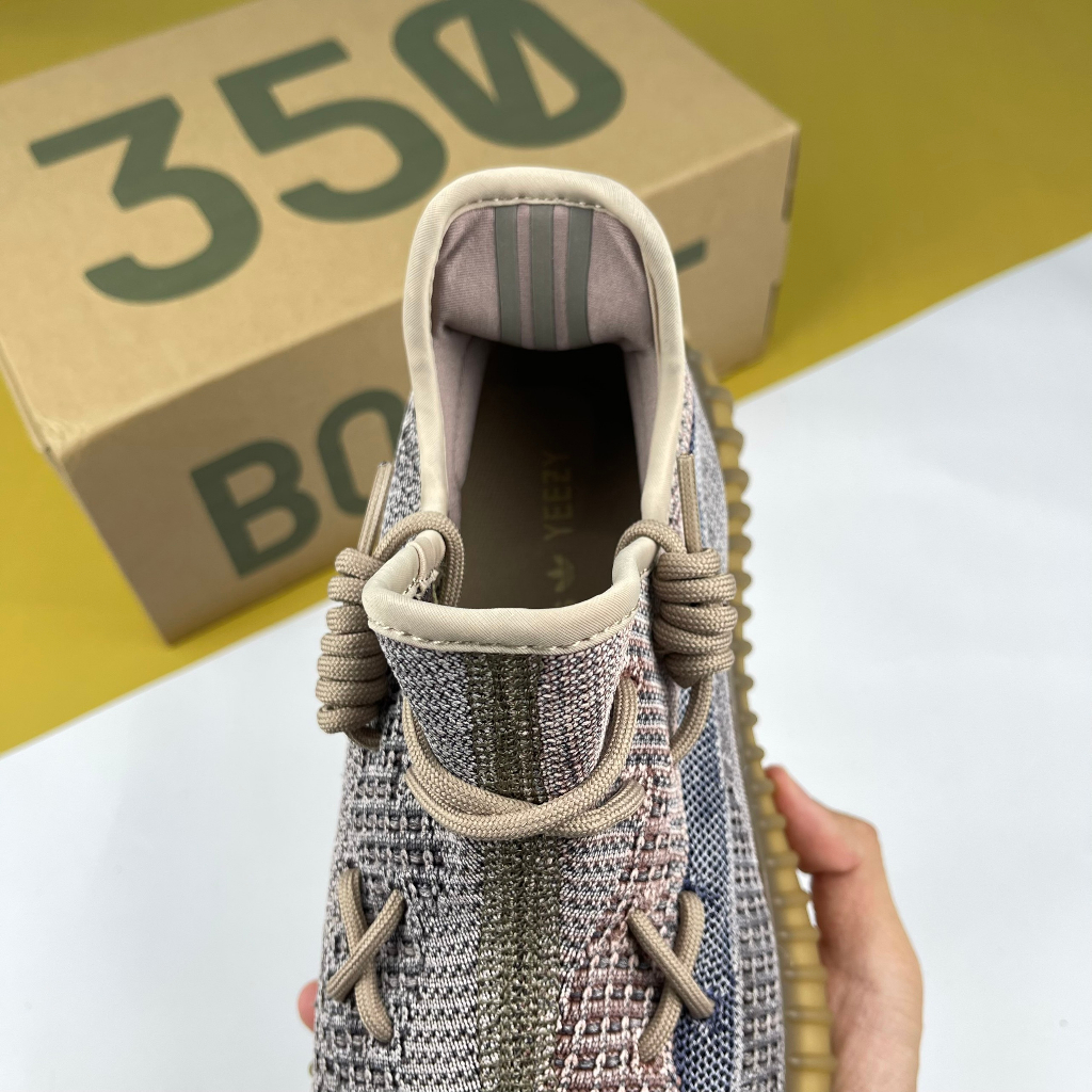 Giày Yz350 V2 Fade, Yz 350 Nâu Đất Hàng Cao Cấp Đế Nén Hạt Chuẩn - Than.Shoes