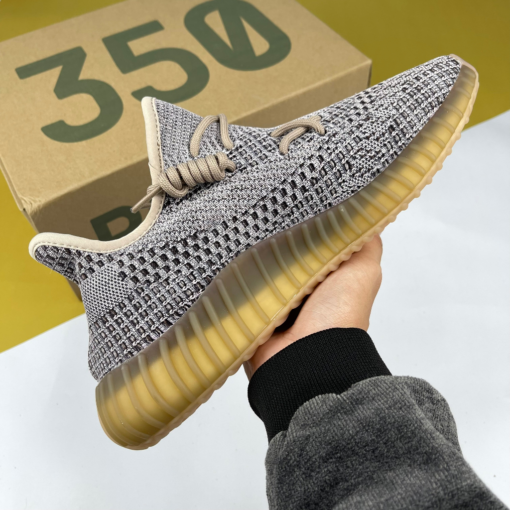 Giày Yz350 V2 Fade, Yz 350 Nâu Đất Hàng Cao Cấp Đế Nén Hạt Chuẩn - Than.Shoes