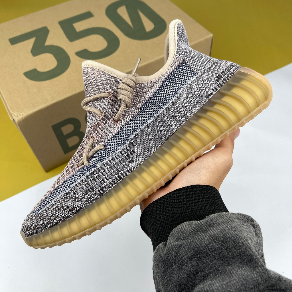 Giày Yz350 V2 Fade, Yz 350 Nâu Đất Hàng Cao Cấp Đế Nén Hạt Chuẩn - Than.Shoes