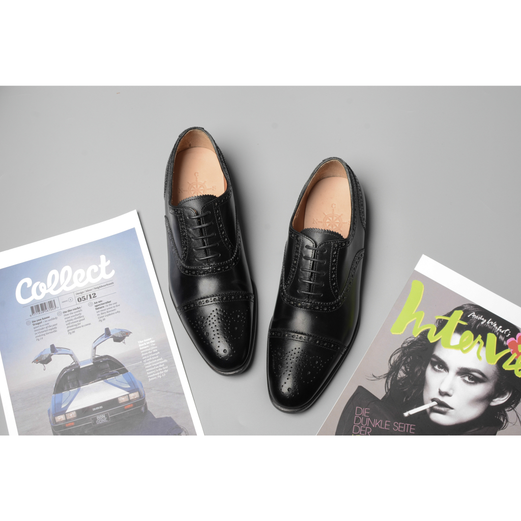 Giày Da Nam Thời Trang Lịch Lãm Kiểu Dáng Oxford Chất Liệu Da Bê Nhập Khẩu