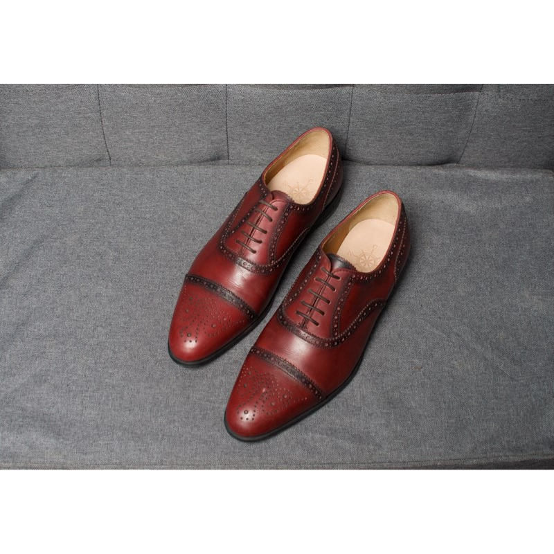 Giày Da Nam Thời Trang Lịch Lãm Kiểu Dáng Oxford Chất Liệu Da Bê Nhập Khẩu